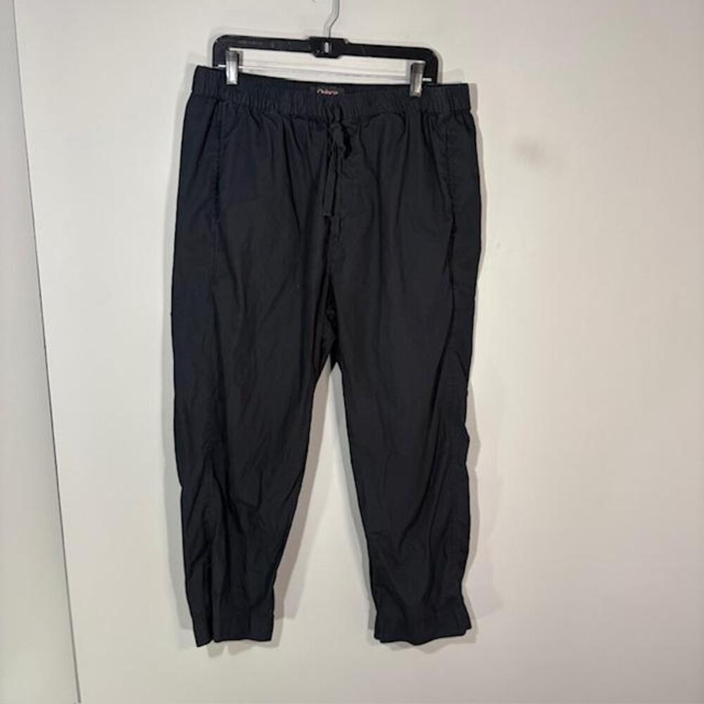 Quince Pants Womens XL Black Organic Cotton Jogger Cuffed Drawstring Pockets